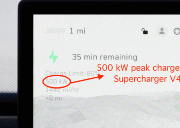 Tesla Supercharger V4 peak charge rate