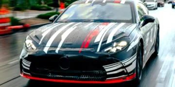 2026 Mercedes-AMG GT 4-Door EV Spotted with Minimal Camo at Las Vegas GP